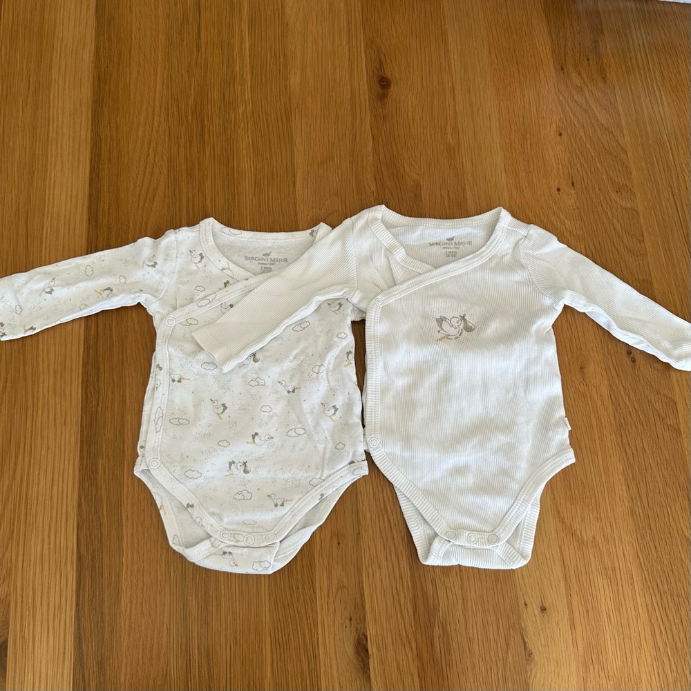 Sergent Major White Long-Sleeve Baby Bodysuit Set